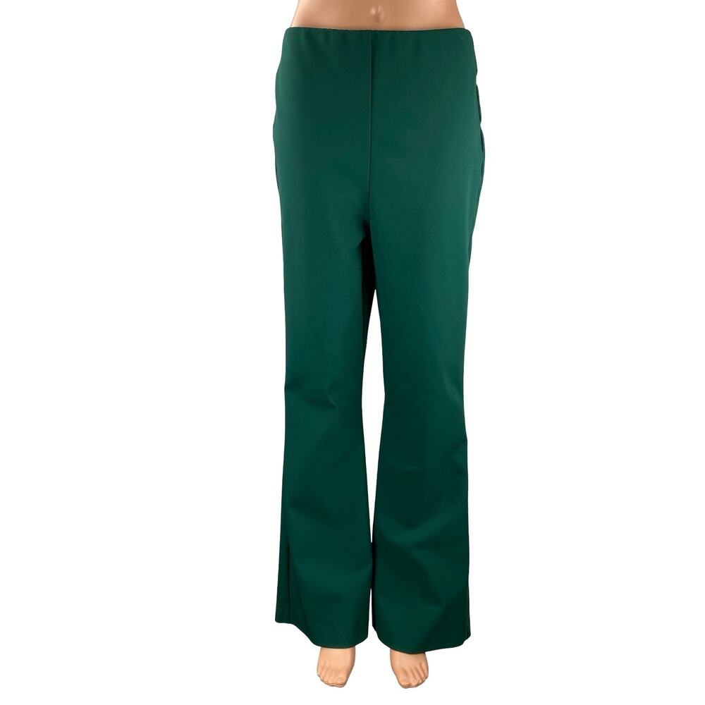 Rachel Zoe Women's Green High Rise Bootcut Flare Wide Leg Trousers Dress Pants 8